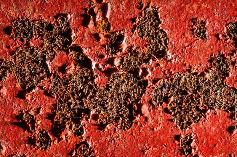 Rust on the side of a container. Somewhere in Edinburgh