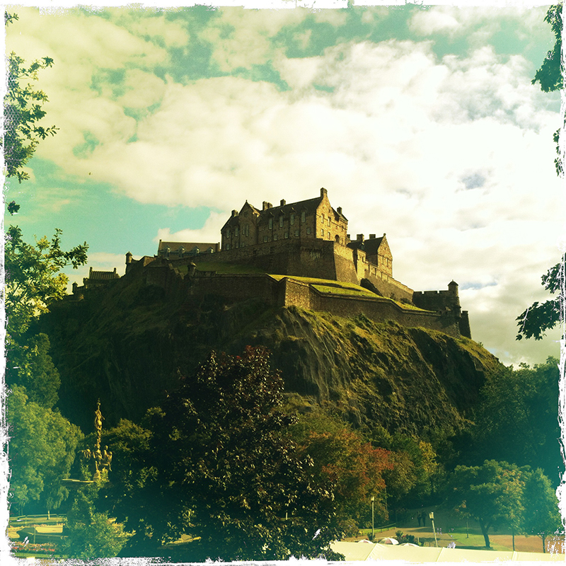 Edinburgh castle from Princes Street. iPhone and Hipstamatic