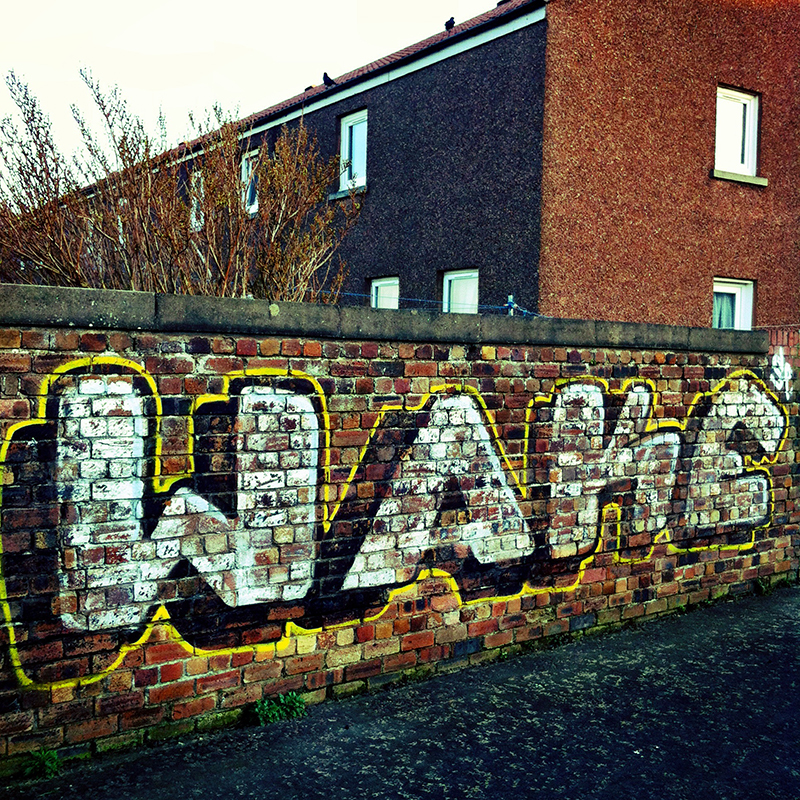 Urban graffiti in Portobello, Edinburgh. Applied the XPRO C-41 filter from Camera+. for a crossed processed look.