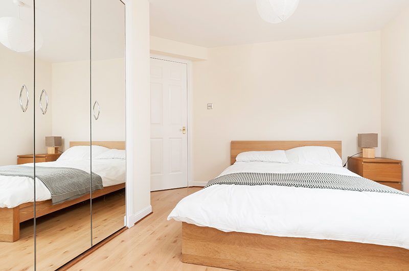 Bedroom in rental flat. Leith, Edinburgh
