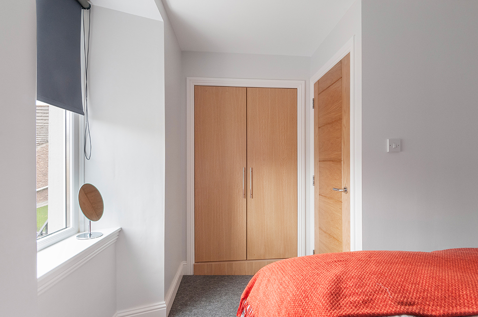 Adjacent flat double bed bedroom, Auchterarder high street 