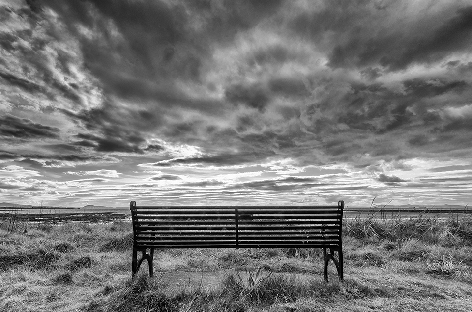 Lone bench, Longniddry Bents, Scotland