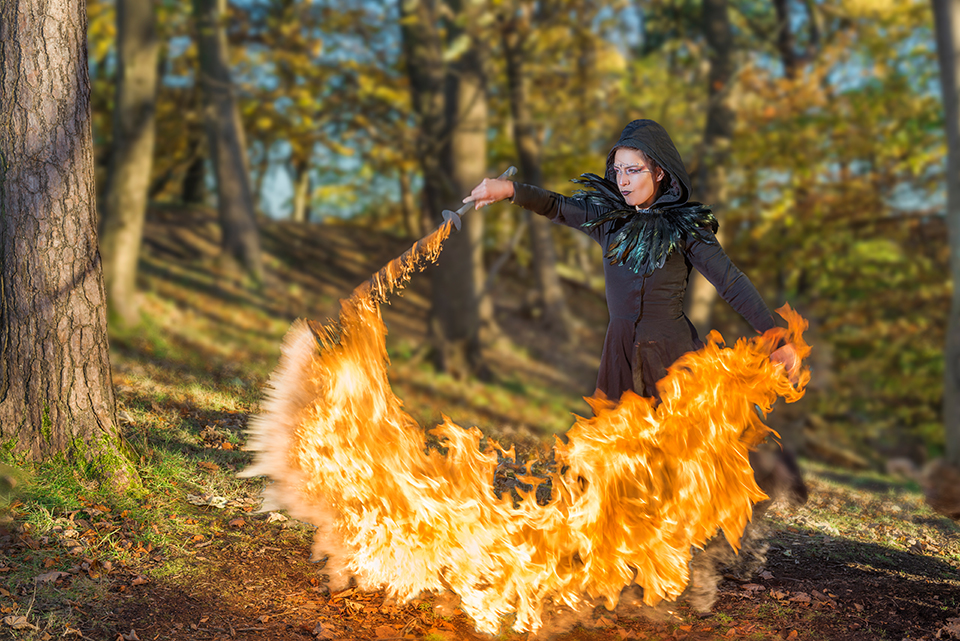 Fire Ball in the forest with Jusztina Hermann of Delighters