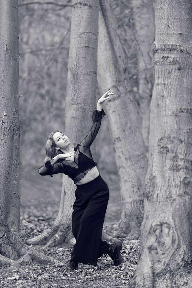 Dance photo shoot in the forest, Edinburgh
