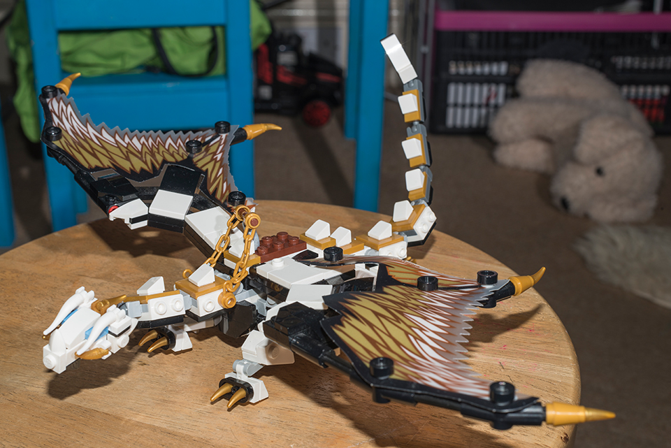 Lego Dragon on a table