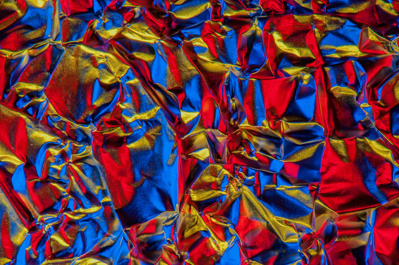 Another example of light painting of close-up of crumpled aluminium foil.
