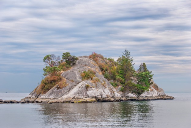Whyte Islet from the swimming beach at Whytecliff Park