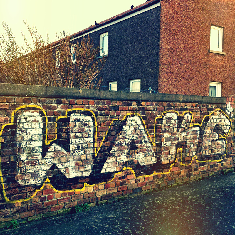 Urban graffiti in Portobello, Edinburgh. Applied the Diana analog filter from Camera+