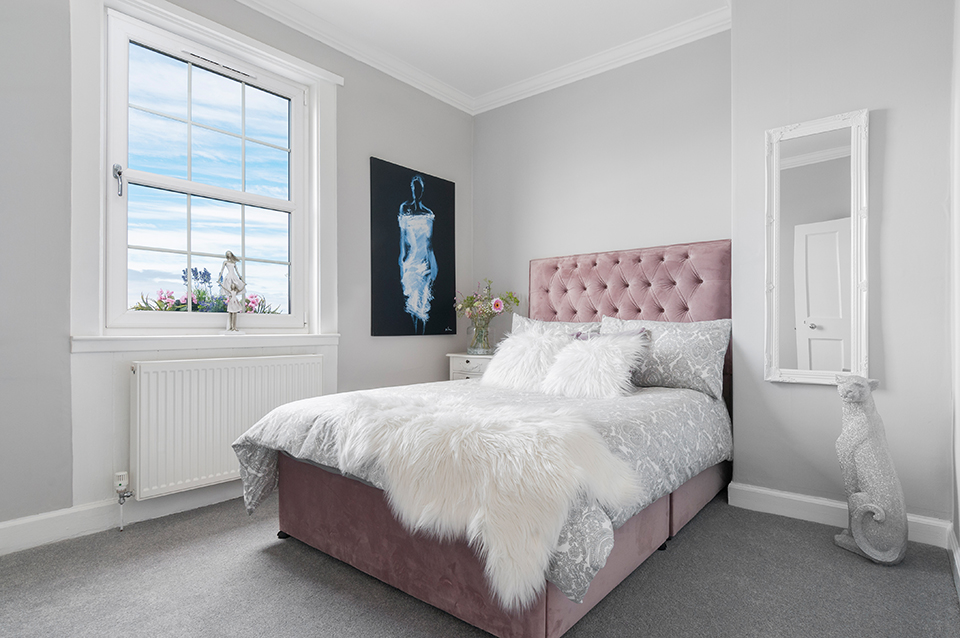 bedroom, lower Granton Road property, Edinburgh